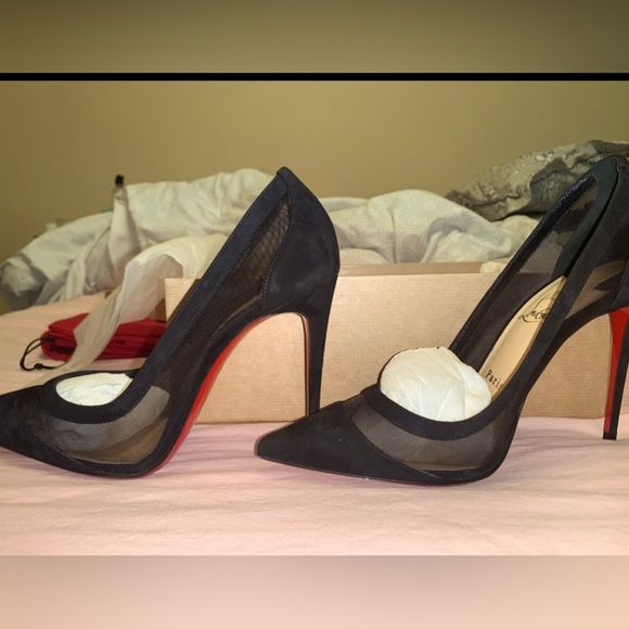 Christian Louboutin Black Mesh Pumps - Picture 3 of 6